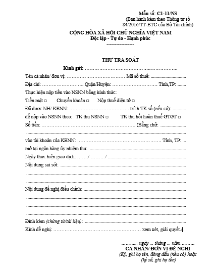 Thư tra soát moi nhat