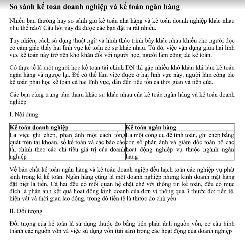 So sánh kế toán doanh nghiệp và kế toán ngân hàng
