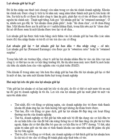 Lợi nhuận giữ lại - Chiến lược khôn ngoan của kế toán trưởng