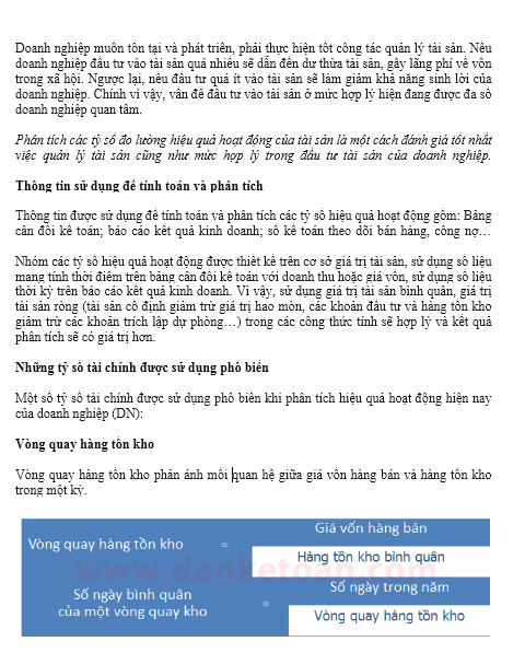 KPI đo lường hiệu quả sử dụng tài sản vũ khí của kế toán trưởng