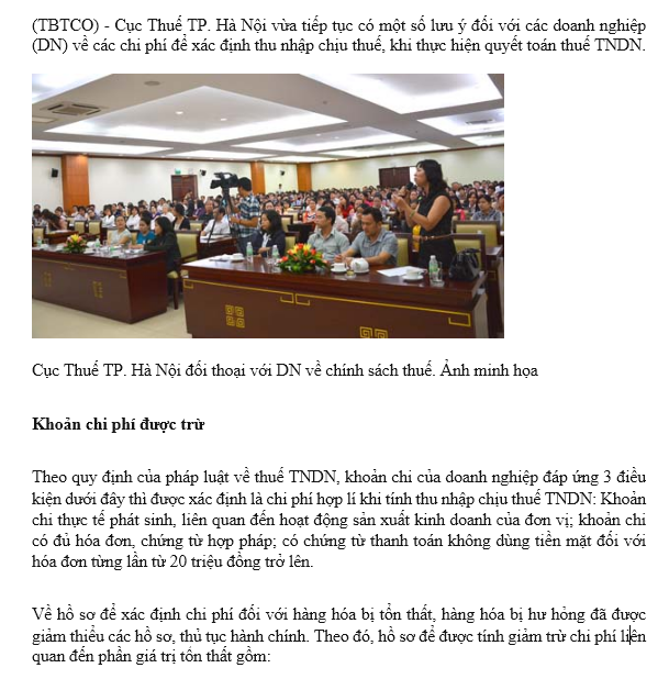 Một số lưu ý về chi phí để xác định thu nhập chịu thuế TNDN