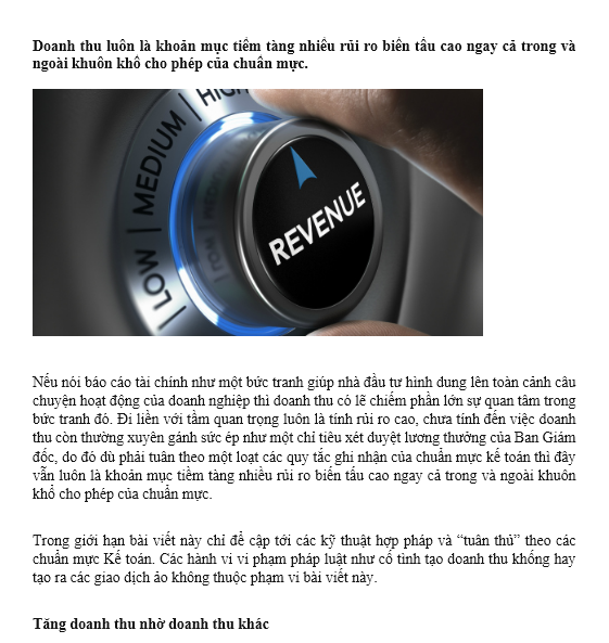 Các thủ thuật "phù phép" tăng doanh thu cho doanh nghiệp