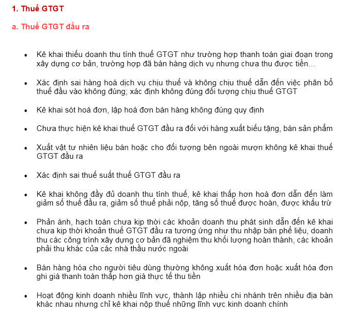 Các sai phạm thường gặp khi thanh kiểm tra thuế