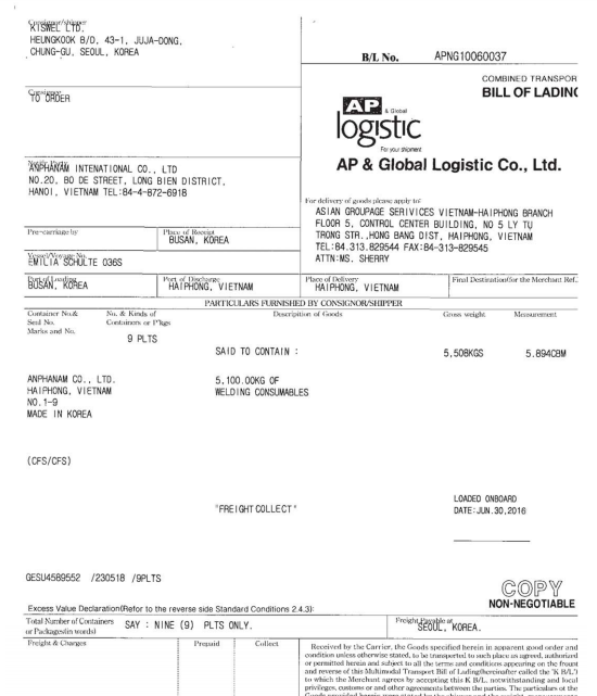 Vận Đơn (Bill of Lading - B/L)