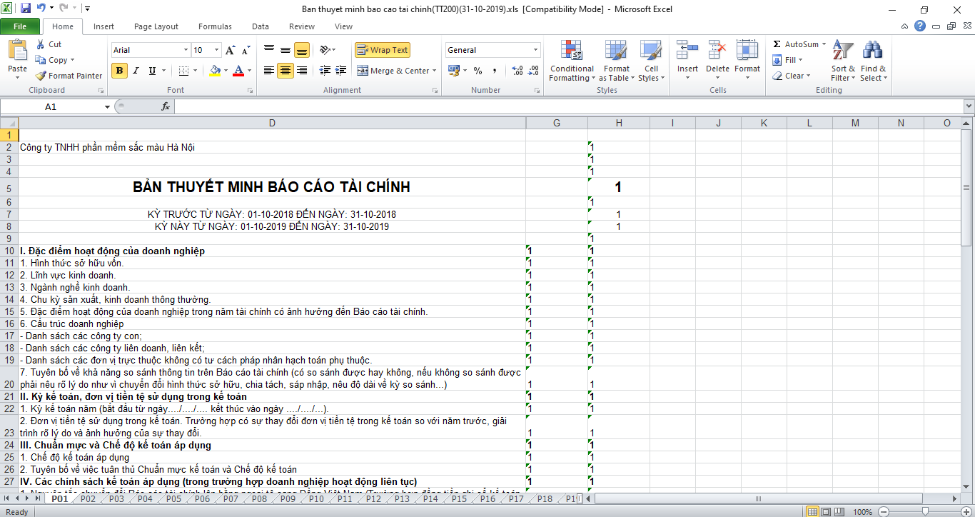 Thuyết minh báo cáo tài chính theo thông tư TT200, Mẫu File Excel chuẩn. Thuyết minh báo cáo tài chính theo thông tư TT200, Mẫu File Excel chuẩn.