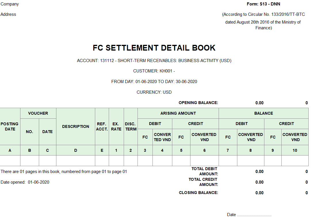 Mẫu sổ chi tiết thanh toán với người mua (người bán) bằng ngoại tệ ( TIẾNG ANH)theo TT133/2016/TT-BTC