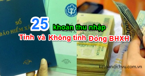 khoản tính đóng và không tính đóng BHXH bắt buộc