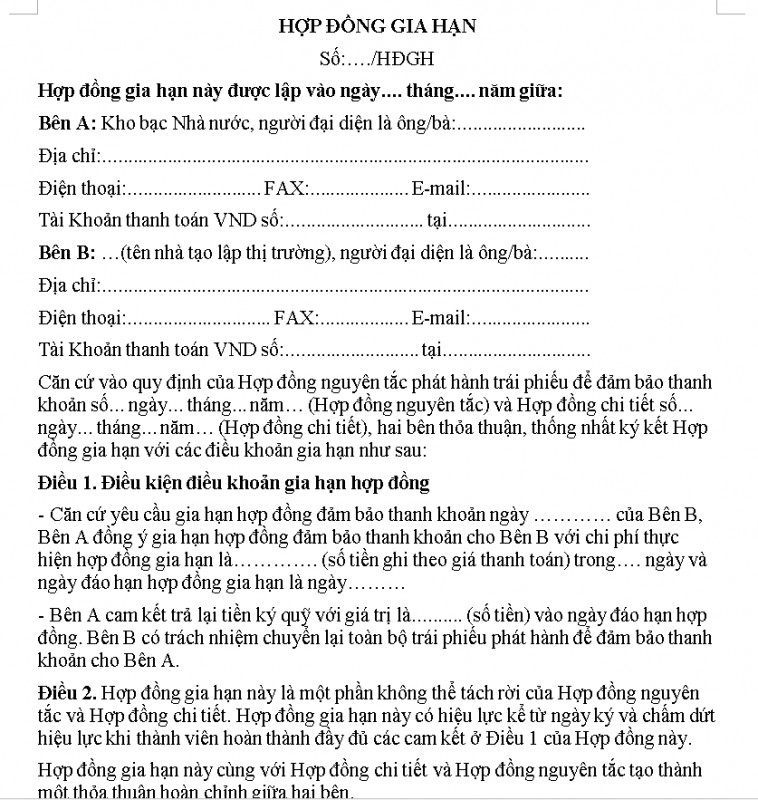 Mẫu hợp đồng gia hạn